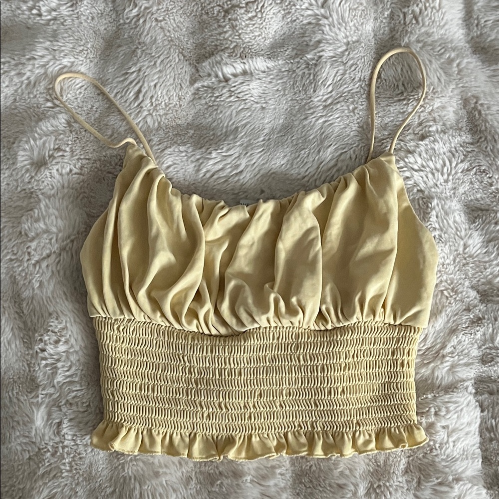 Yellow Smocked Women's Top